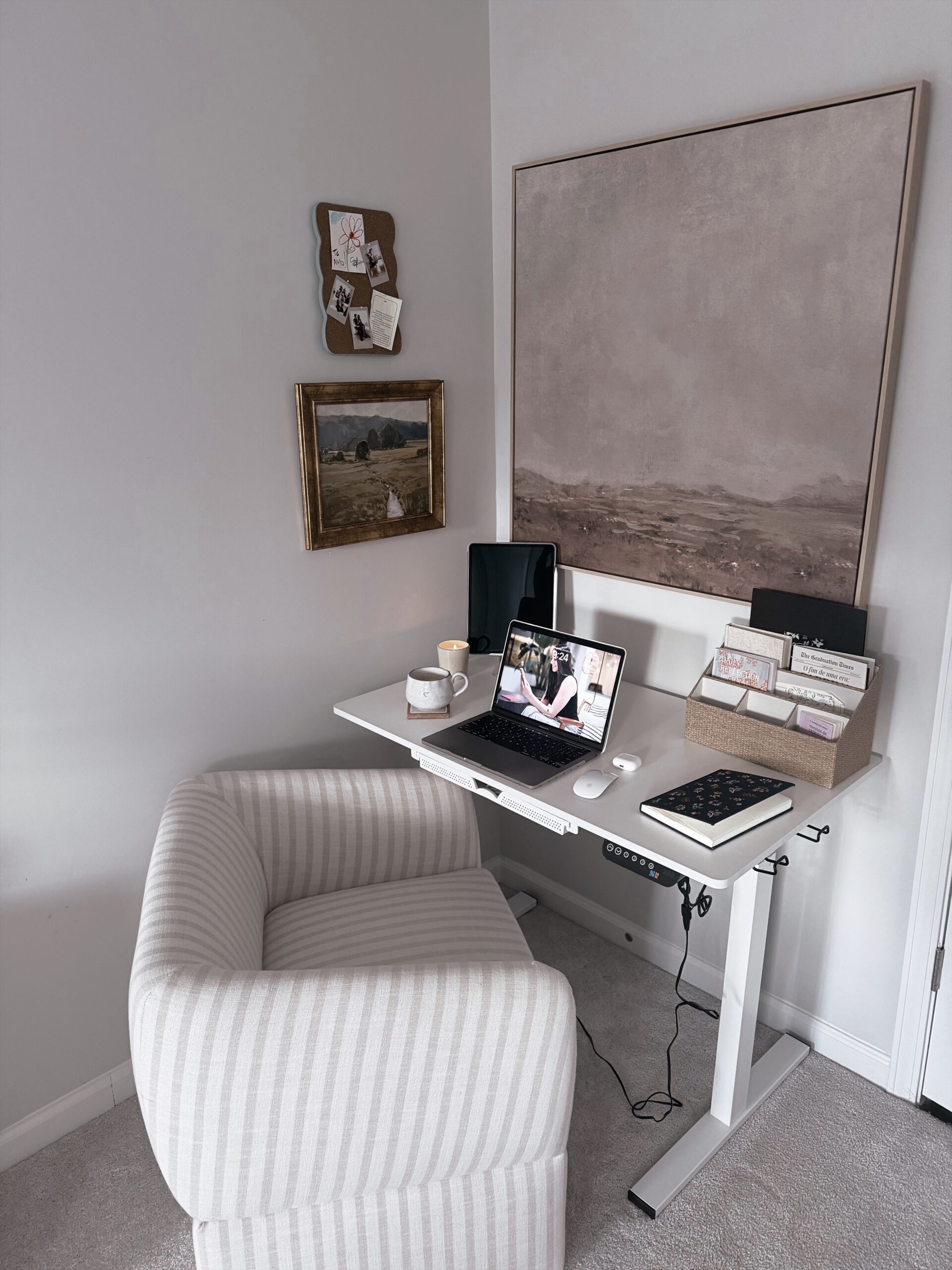 Standing desk set up for home office